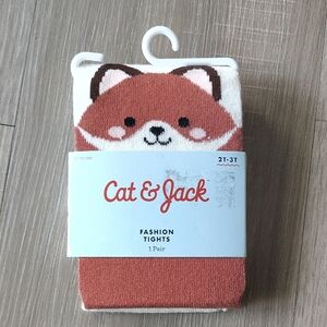 Cat & Jack Red and White Cat Tights